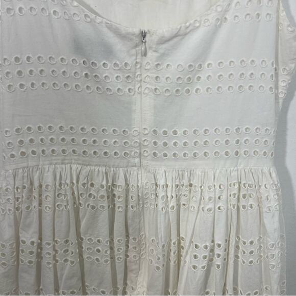 J. Crew White Eyelet Spaghetti Strap Classic Dress Size 6 NWT - Picture 9 of 12